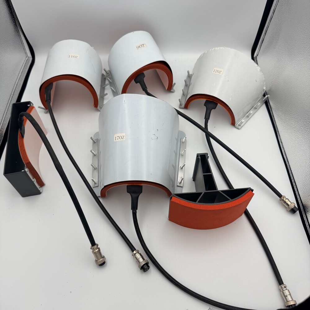 6pc Heat Press Mug Tumbler Attachment Set 5 Pin 9oz 11oz 12oz 17oz Sublimation - Picture 1 of 9